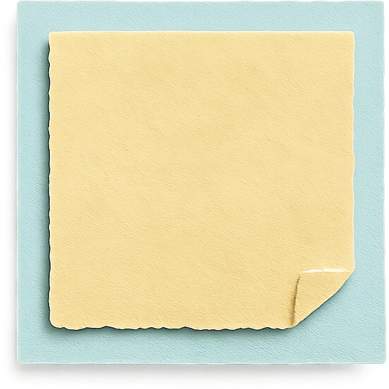 soft pastel gentle sticky note icon with torn paper edge, with a pastel yellow background emoji