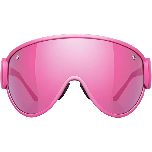 futuristic pink shield visor sunglasses, one-piece lens, Y2K style emoji