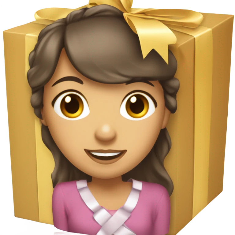 Une femme qui prépare des box cadeaux emballée avec des beaux rubans  emoji