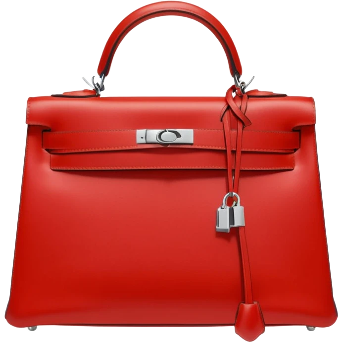 hermes kelly bag bright red silver hardware emoji