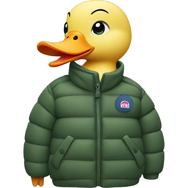 Duck with a north face puffer jacket emoji