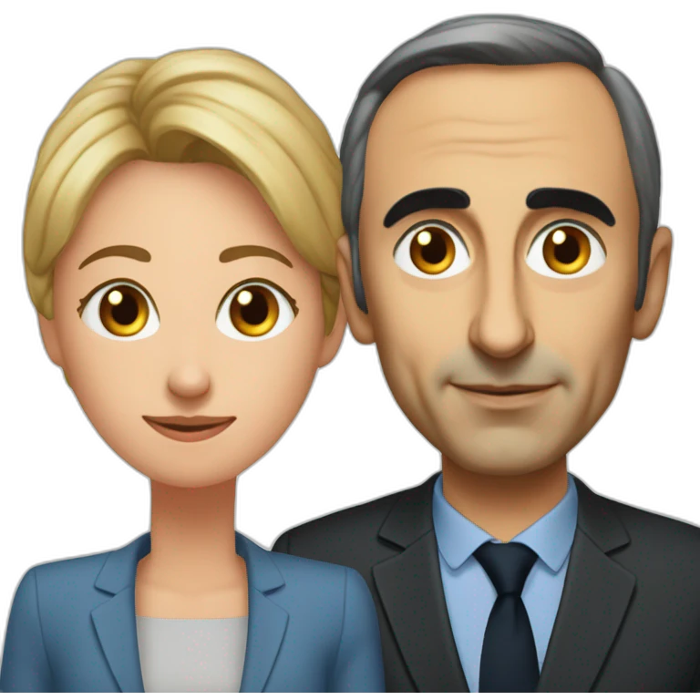 Sandrine Rousseau et Éric Zemmour emoji