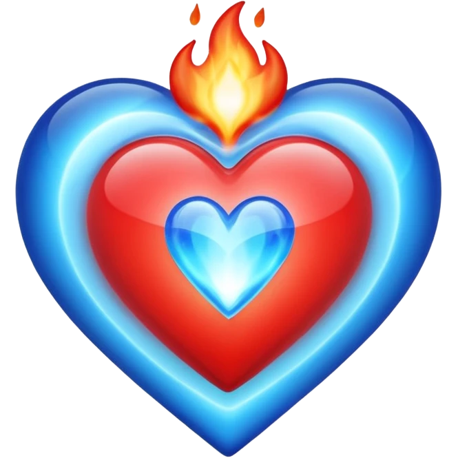 red heart with blue fire emoji