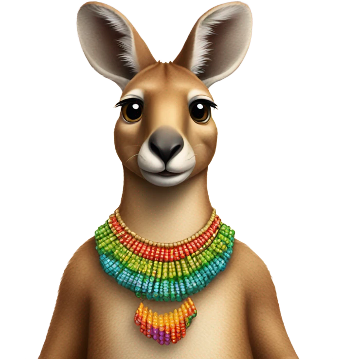 Kangaroo with a necklace  emoji