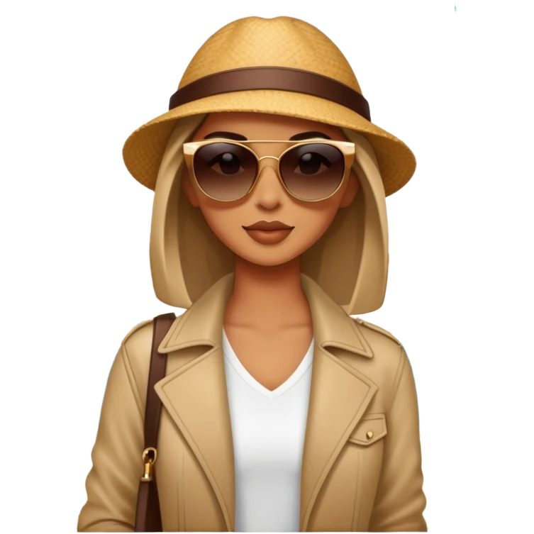 rich cool girl in a rich travel emoji