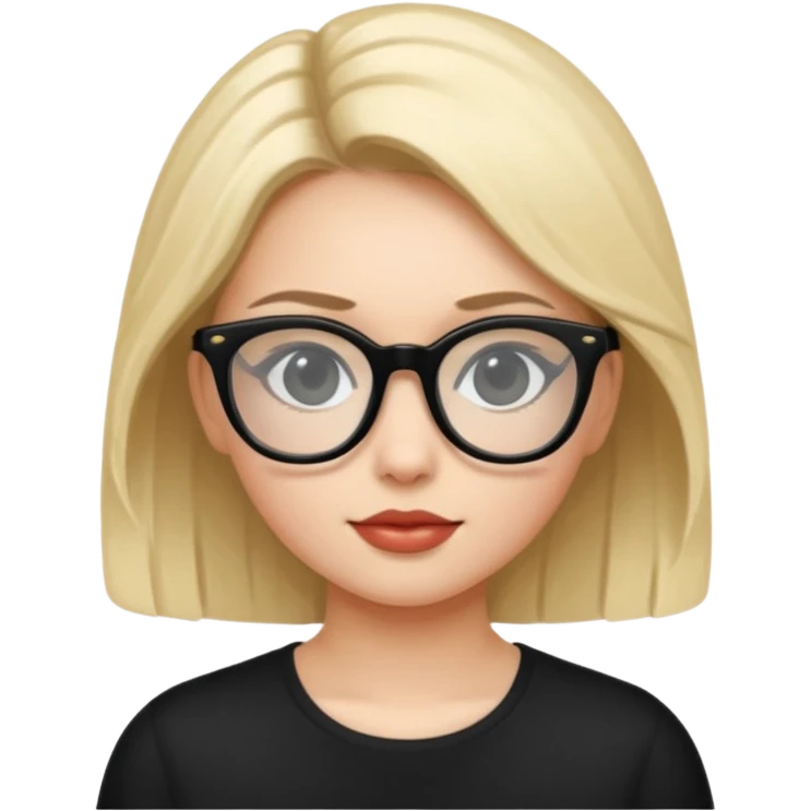 ragazzina con occhiali neri  emoji