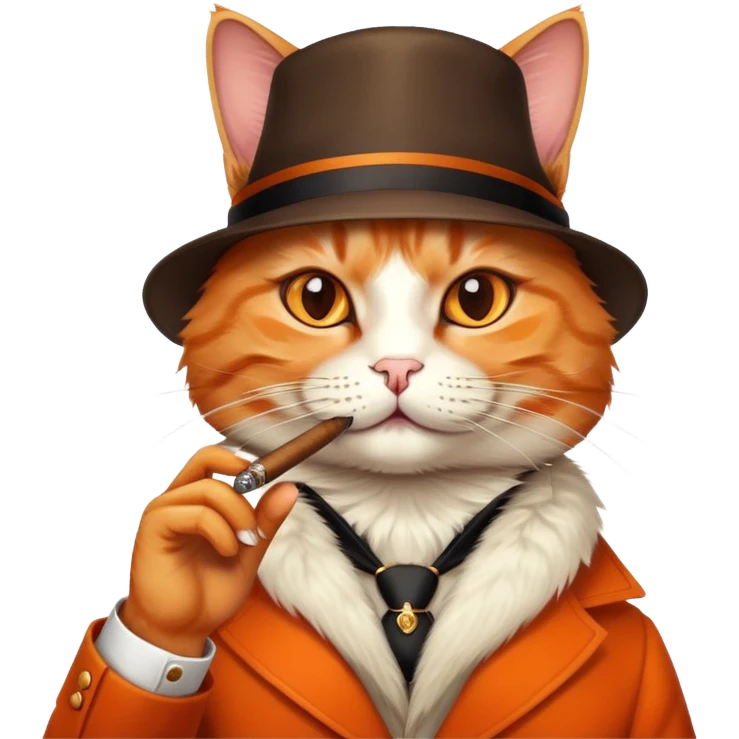 Cat smoking with style emoji