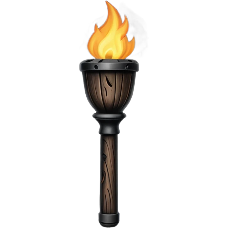 black wooden torch emoji