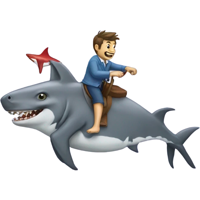 donkey riding a shark emoji