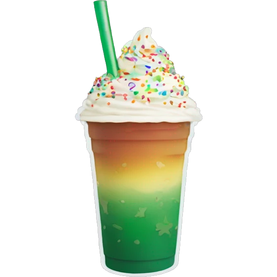 Starbucks matcha Frappuccino venti with sprinkles rainbow emoji