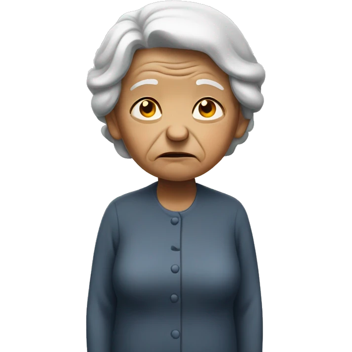 old woman sad standing  emoji