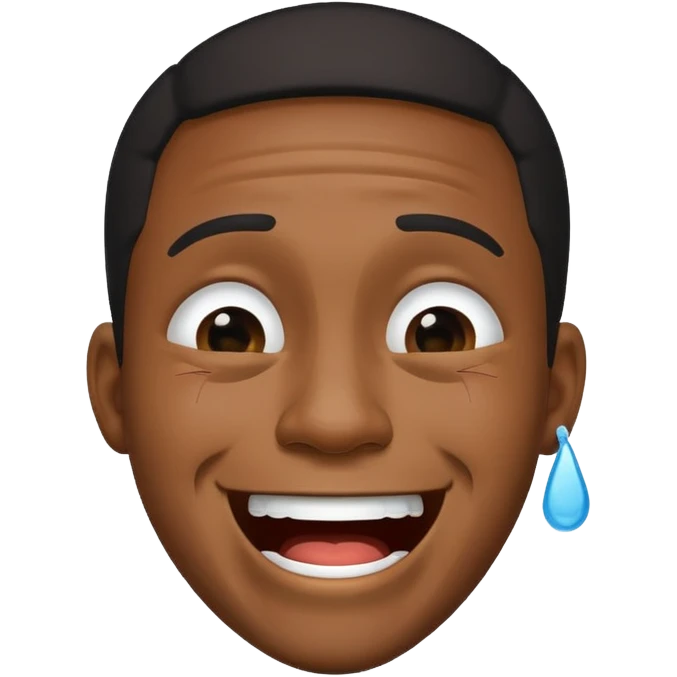 Blakc man laughing crying emoji