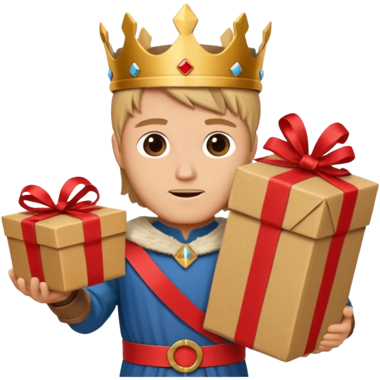King Arthur hold carton box gift emoji