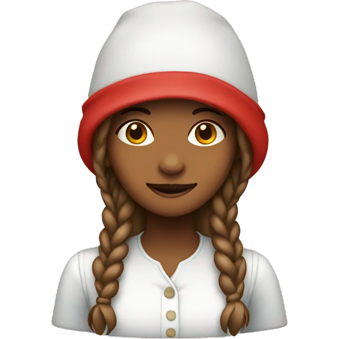 Girl in red wearing a bonnet emoji