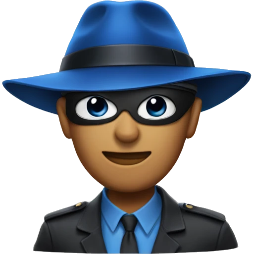 Blue hat spy emoji