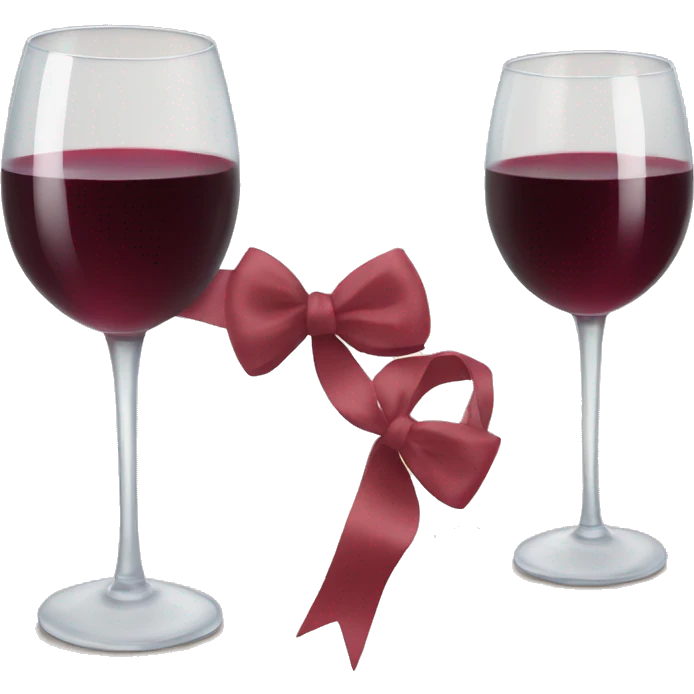 two glasses of wine with white bows emoji