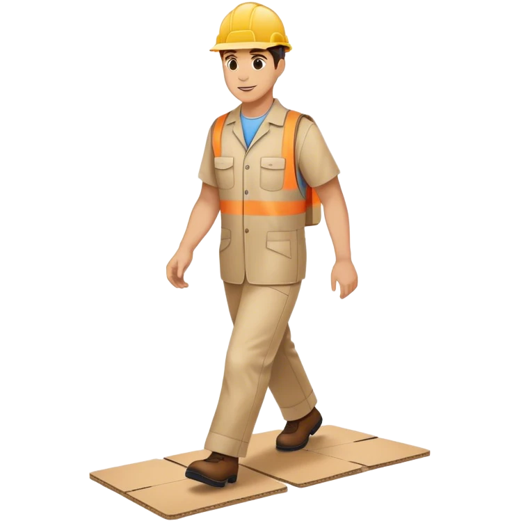 imbianchino che cammina sul cartone protezione pavimenti emoji