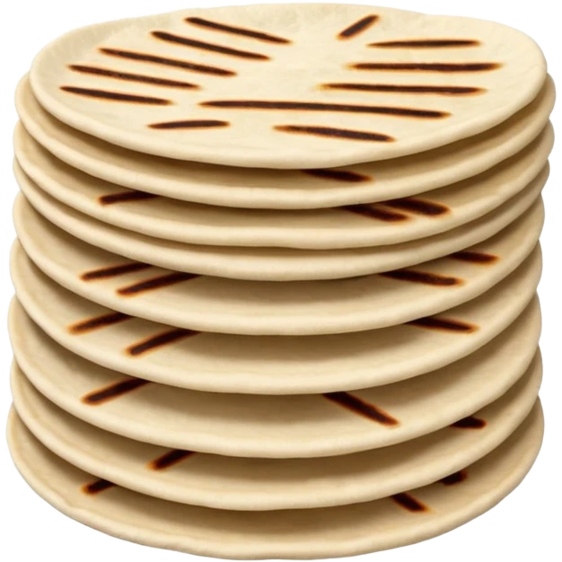 Small Stack of flour tortillas with some grill marks emoji