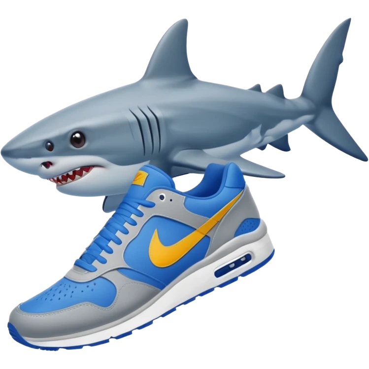 Has a un tiburón con zapatillas azules nike emoji