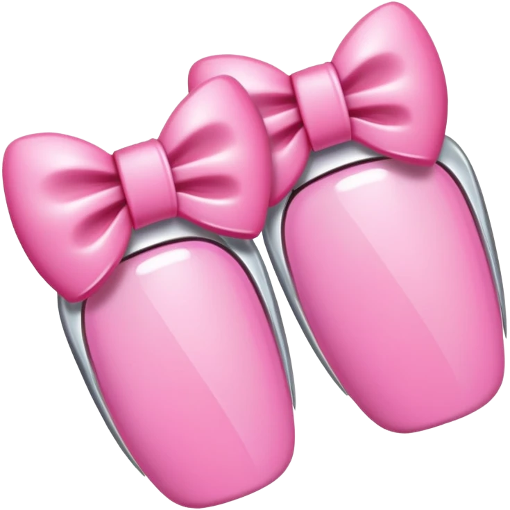 Nails with bow charms on the nails emoji