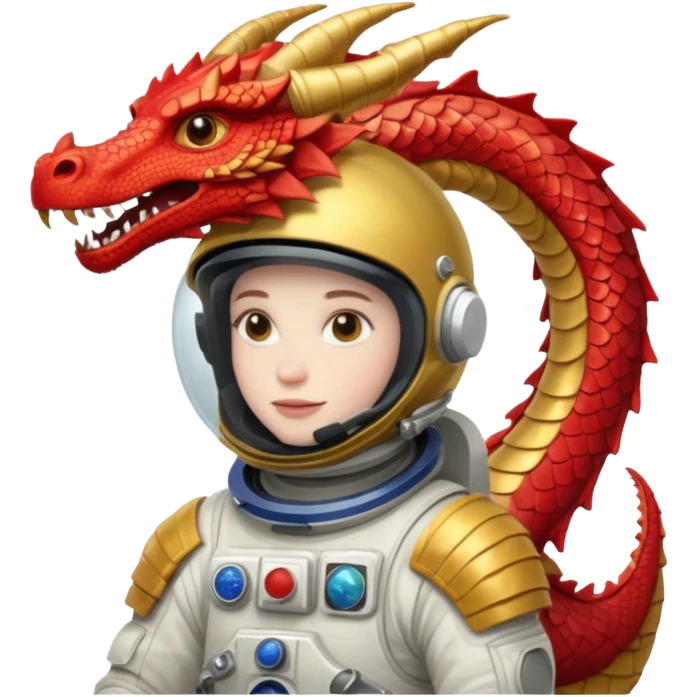 closed helmet astronaut riding dragon emoji