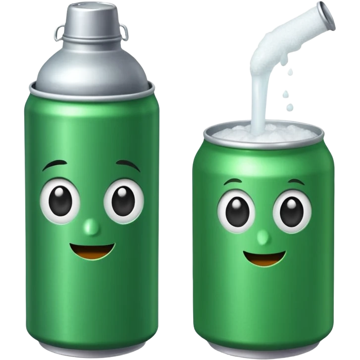 Green Soda can on left and Salt Jug on right emoji
