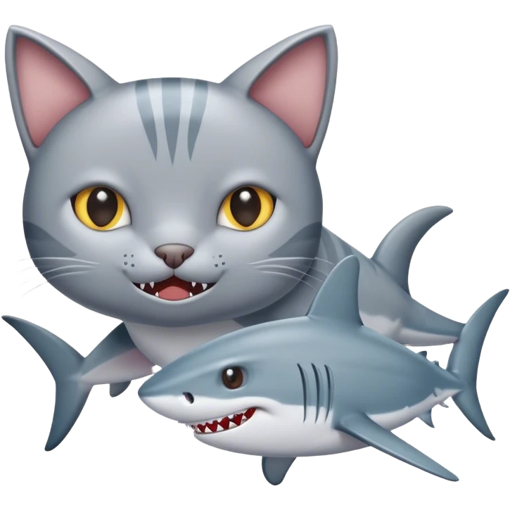 cat and shark emoji