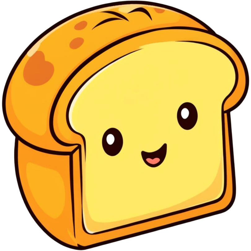 Korean egg bread, cartoonish fun sticker style emoji