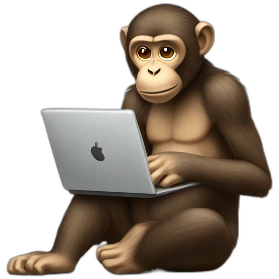 The monkey is working on a laptop emoji