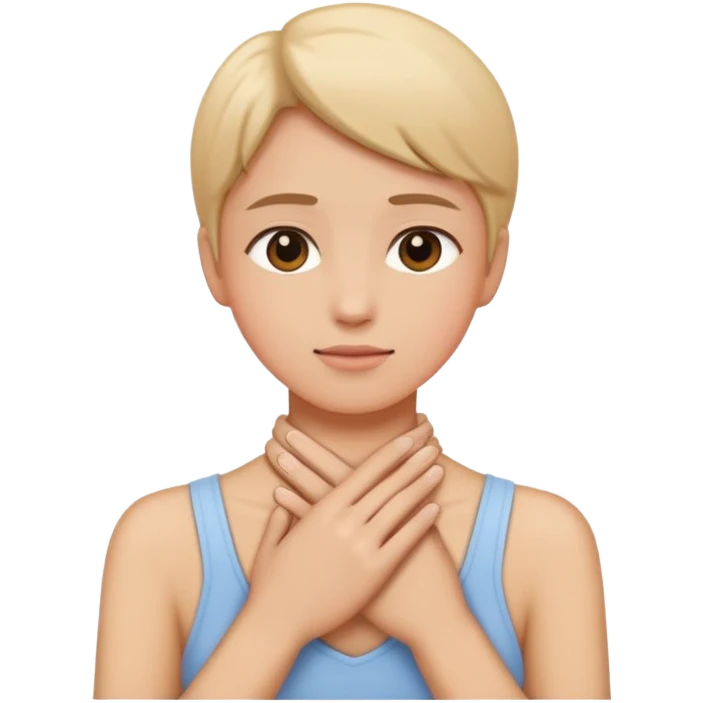 Person with hands around neck c emoji