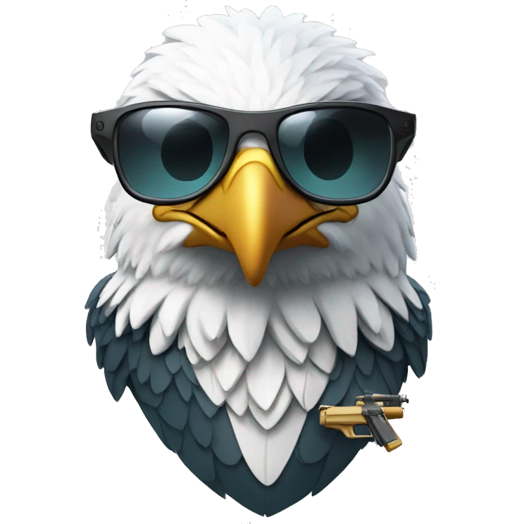 Eagle with ar15 and aviator glasses emoji