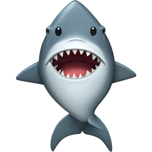 Shark emoji with a pick bow tie emoji