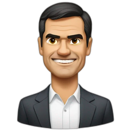 Pedro Sánchez mostrando el símbolo de victoria emoji