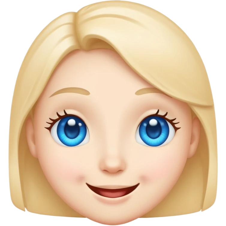 Smiling face with blue heart eyes, cute emoji