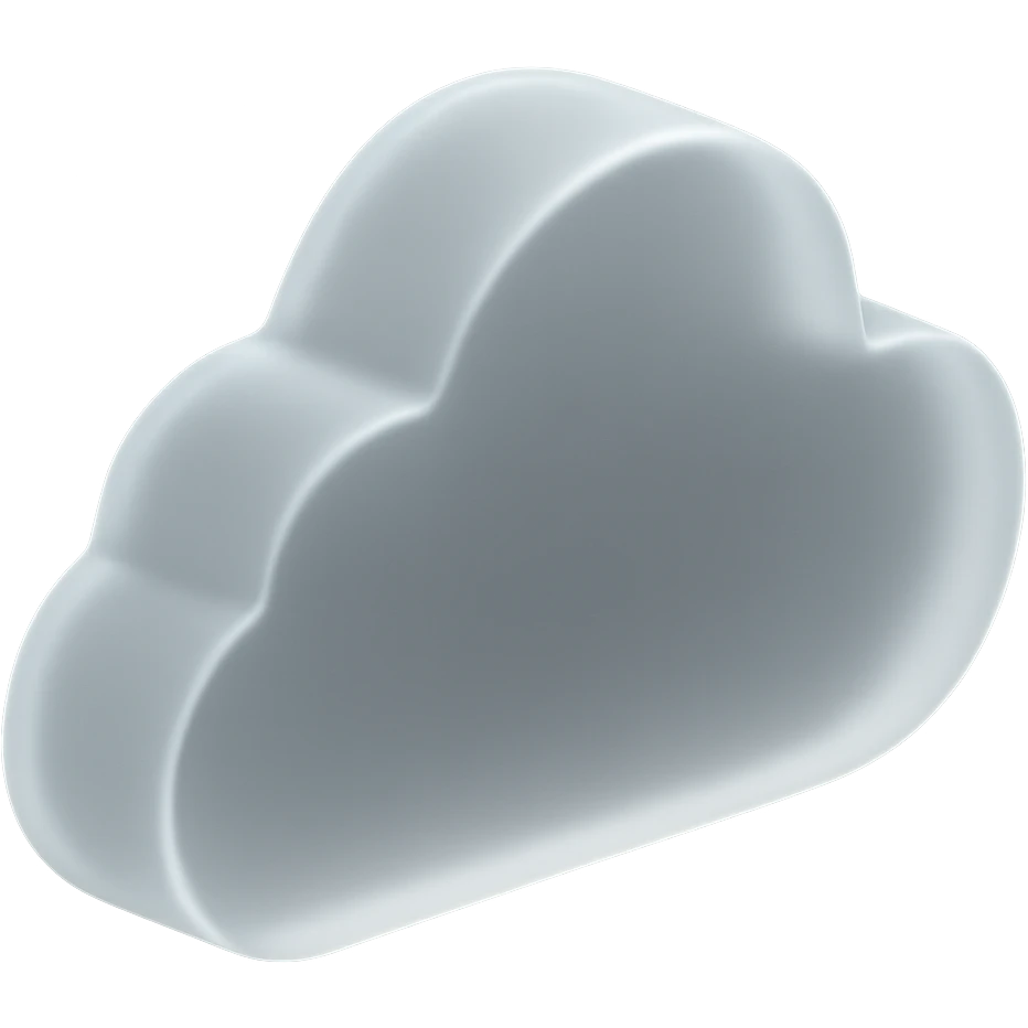 Make the simple cloud icon more transparent in matte glass style, with no background. emoji