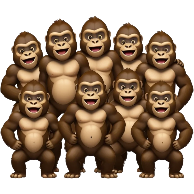 Fun group of gay gorillas emoji