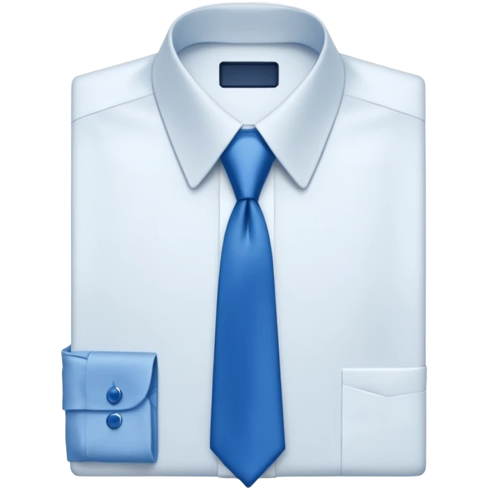 men's blue tie on white shirt, minimalism, no emojis or faces, iOS emoji style emoji