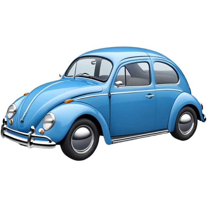 blue oval Fusca car side view emoji