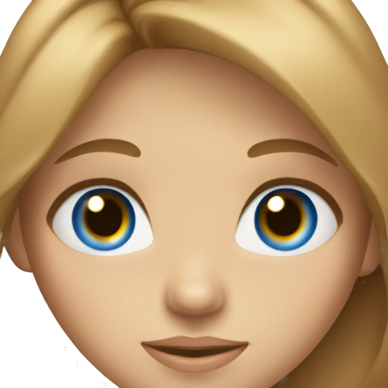 Long Light brown haired girl with blue eyes emoji