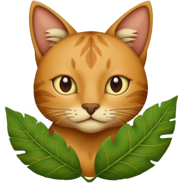ancient cat with leaf cloth emoji