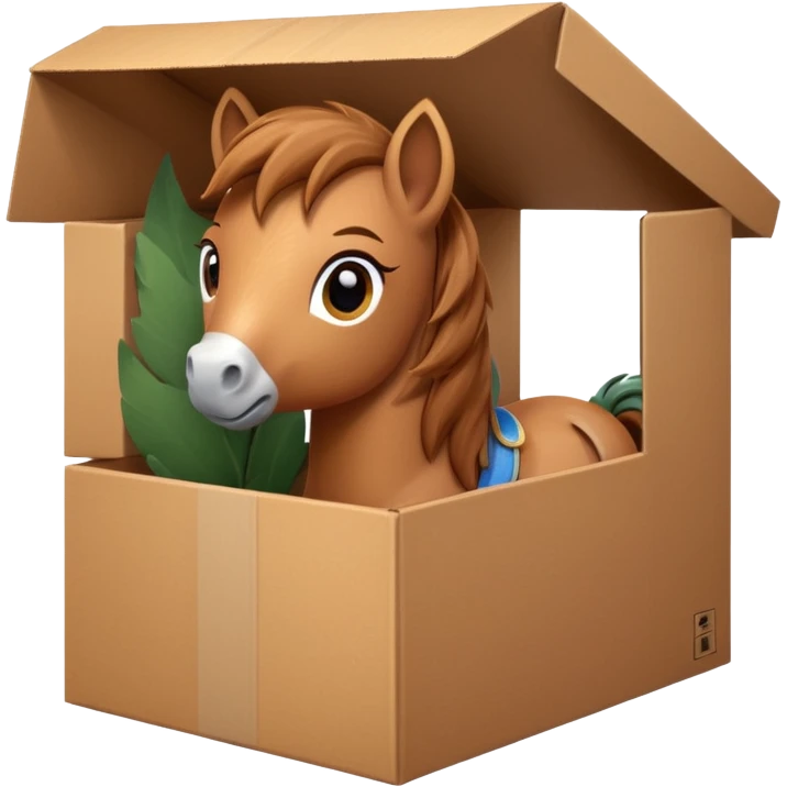 realistic pony inside a box emoji