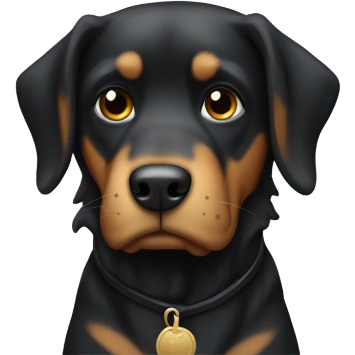 black and tan dog frozen  emoji
