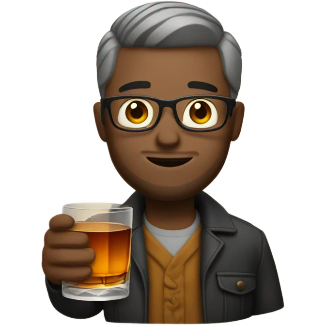 man with with whiskey in hand emoji