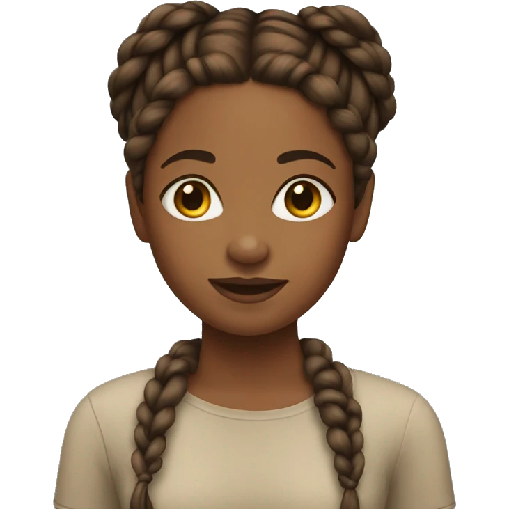 Brown girl, with braids  emoji