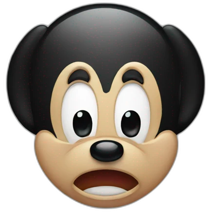 Mickey Mouse with an angry face emoji