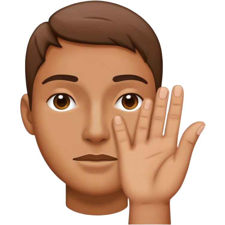 Face with hand halfway leveled in front of face  emoji