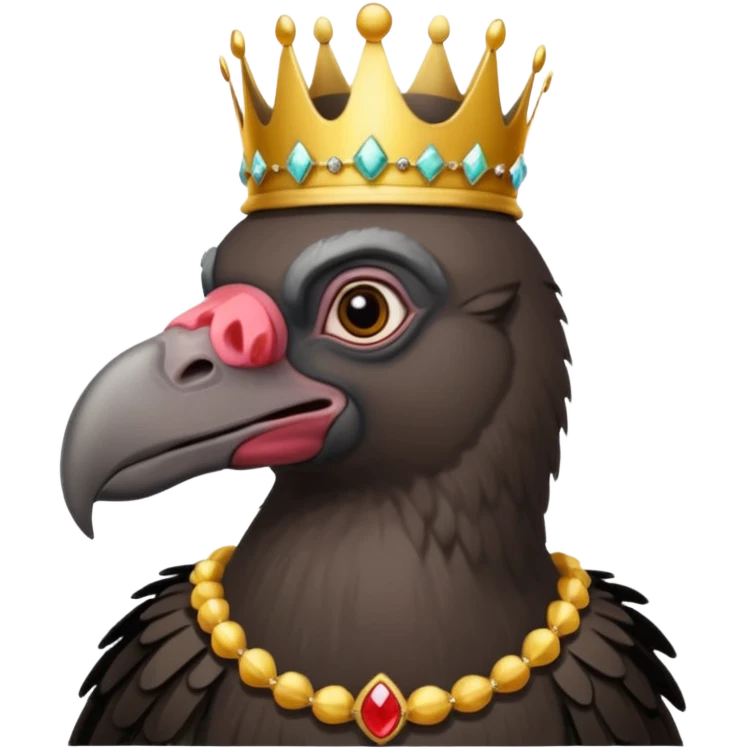 old black vulture wearing crown  emoji