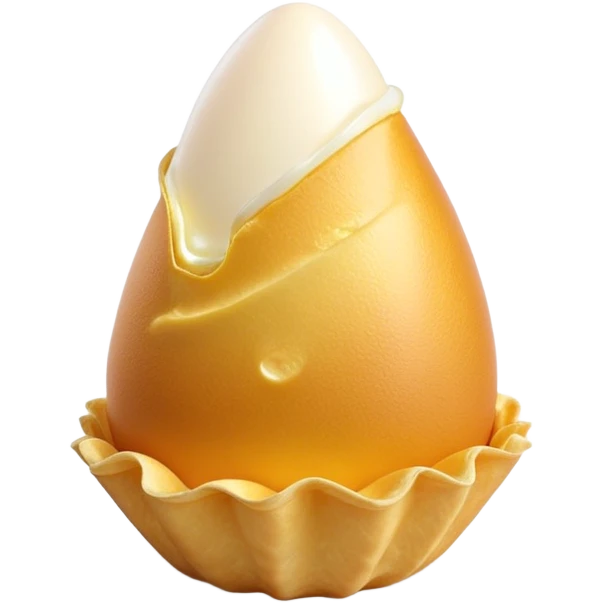 3D rendered authentic Hong Kong egg puffs (港式鸡蛋仔) folded into cone shape, golden bubbly texture, hyper-realistic egg-shaped bubbles, glossy finish, detailed texture emoji