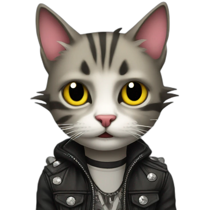 punk style cat emoji