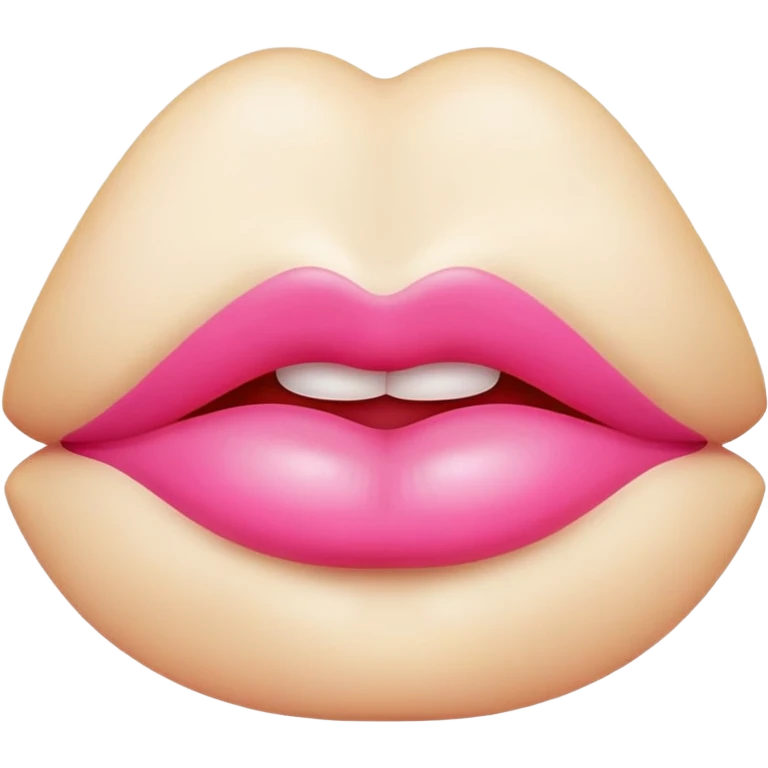 Pink kissing lips emoji